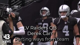 Las Vegas Raiders Quarterback Derek Carr says 'goodbye' to team