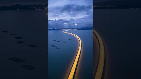 hyperlapse Penang Second Bridge in sunset