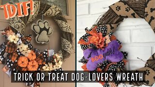TDIF! Trick or Treat DIY Dog-Lovers Wreath
