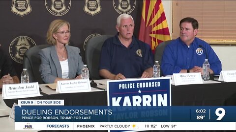 Trump, Pence campaign for opposing AZ Governor candidates