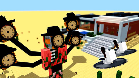 XD Studio Presenting : Titan CLOCKMAN vs Skibidi Toilet & Titan Monster School - Minecraft Animation