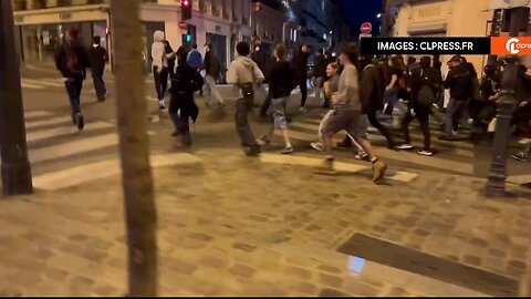 Far Left radicals rioting in France after Right wing landslide victories Part 1