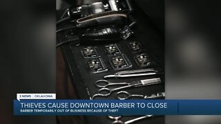 Downtown Tulsa barbershop temporarily closed after equipment stolen