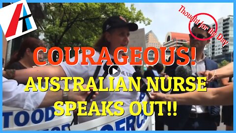 COURAGEOUS! AUSTRALIAN NURSE SPEAKS OUT!!