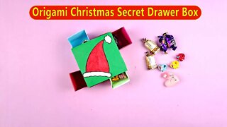 Origami Christmas Secret Drawer Box/DIY Easy Paper Crafts