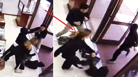 Failed Jewelry Store Robbery : Watch Employees Fight Back