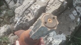 "Donation" Mortar Shell Finless Tail Left on Rocks for Years