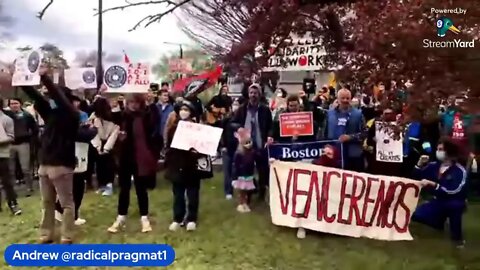 Rally for workers at local sandwich shop