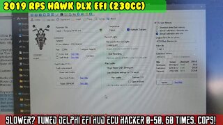 Tuning the Hawk DLX Dlephi EFI computer with HUD ECU Hacker PART 2 is it slower? COPS