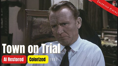 Town On Trial (1957) | Colorized | Subtitled | John Mills, Charles Coburn | British mystery film