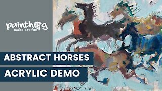 😍 Abstract Horse Painting Demo With Acrylics