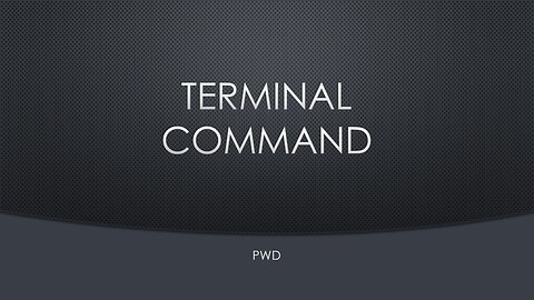 Terminal Command - How to use the pwd command