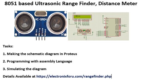 8051 based ultrasonic range finder, Distance meter