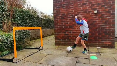 30 second football passing and shooting exercise