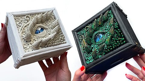 DIY Beautiful box made from recycled book pages | 3d dragon eye made of modelling clay