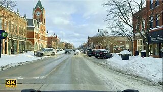 CANADA Travel - COLLINGWOOD Downtown Walk in Winter after Snowfall