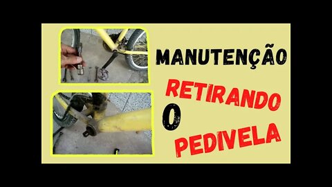 Manutenção retirando o pedivela