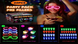 BATTOP 60 Pack LED Light Up Toys Party Favors Bulk Glow in the Dark Party Supplies for Adults Kids