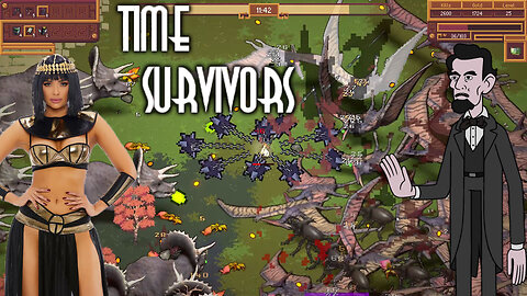 Time Survivors - Lincoln & Cleopatra Fighting Dinosaurs (Bullet Hell Roguelike)