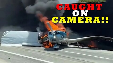 Airplane Crashes on Freeway! Caught On Camera!