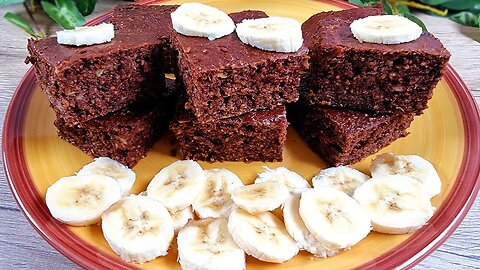 Few people make this dessert like this! Banana Brownies Recipe (with oats!)
