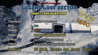 Destiny 2 Legend Lost Sector: Moon - K1 Crew Quarters on my Warlock 2-22-23