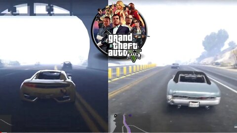 GTA 5 Split Screen - Multiplayer Racing on Highway [Gameplay #15]