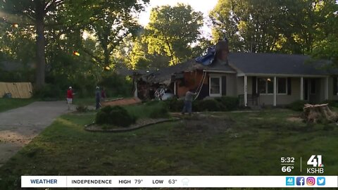 Repair costs for houses damaged by tornado through the roof in Johnson County, Kansas