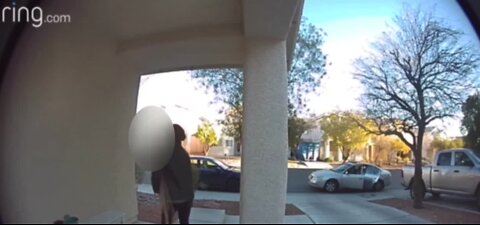 Security camera shows brazen theft of porch decor from Las Vegas home