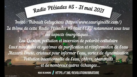 Radio Pléiades #5 - Le mystère de l'Eau - 31 mai 2021