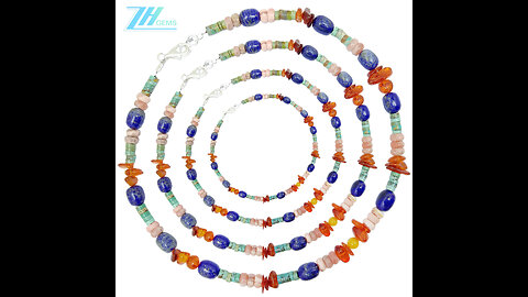 Natural turquoise heishi beads and free-shape amber with Rhodochrosite roundle beads