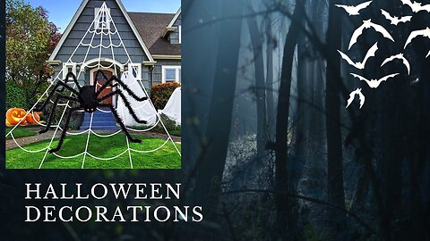 Halloween Decorations Outdoor 200'' Triangular Spider Web+47'' Giant Fake Spiders