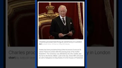 Charles Proclaimed King in a Ceremony in London! | #shorts #news