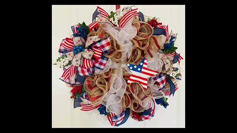 Making A Memorial Day-Patriotic Deco-Mesh Wreath|Marthas Wreath| DIY 4th Of July Wreath| How to