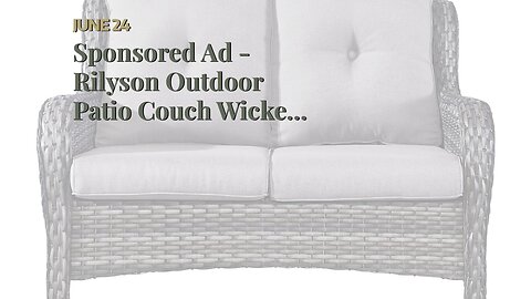 Sponsored Ad - Rilyson Outdoor Patio Couch Wicker Sofa - 3 Seater Rattan Sofa for Outside Patio...