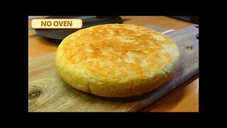 Frying Pan Bread (No Egg, No Oven, No Knead) Easiest Pan bread (No need to touch the dough)