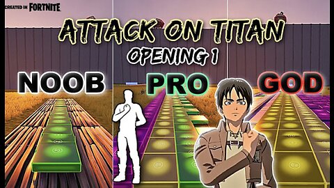 Attack on Titan - Guren No Yumiya - Noob vs Pro vs God (Fortnite Music Blocks)