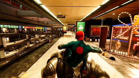 Miles Morales Rides On Rhino's Back Inside The Mall