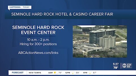 Seminole Hard Rock Hotel & Casino Tampa looking to fill 300 positions at Career Fair on Tuesday