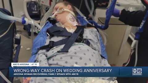 Arizona mom nearly killed in wrong-way crash on 25th wedding anniversary