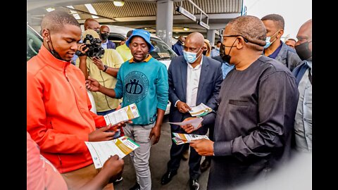 Transport Minister Fikile Mbalula engages with taxi operators over the Taxi Relief Fund