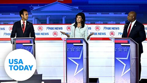 Mike Pence, Nikki Haley spar over a Federal abortion ban at RNC debate | USA TODAY