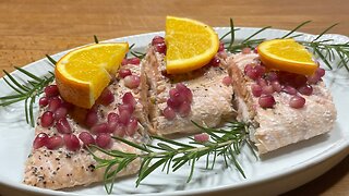 Orange Pomegranate Rosemary Salmon