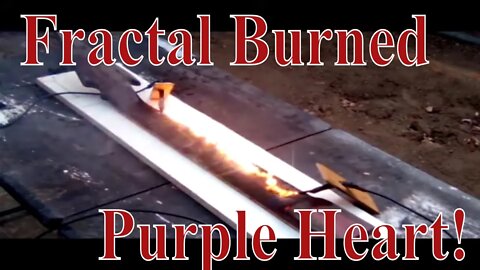 Fractal Burning a Purple heart Guitar Neck!!