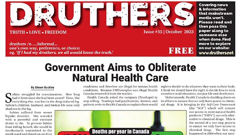 Druthers - Oct 2023 - Attack on Natural Health Care - 🎵 Twilight Zone 🎵