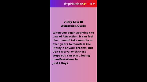 7 day law of attraction guide - Know how to manifest | SPIRITUAL SITE #usa