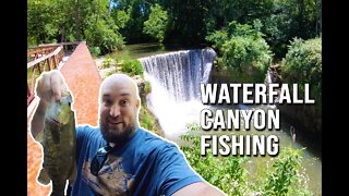 Fishing in a Waterfall Canyon