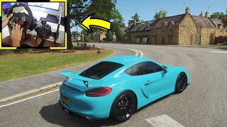PORSCHE CAYMAN GT4 - Forza Horizon 4 gameplay / Volante e Cambio Logitech g29