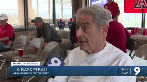 "It's a neighborhood thing" UArizona basketball fans gather to watch the game