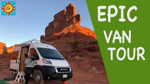 Epic Van Tour//EP 8 VanTour of our OFF-GRID Sustainable ProMaster Van - 136 inch wheel base